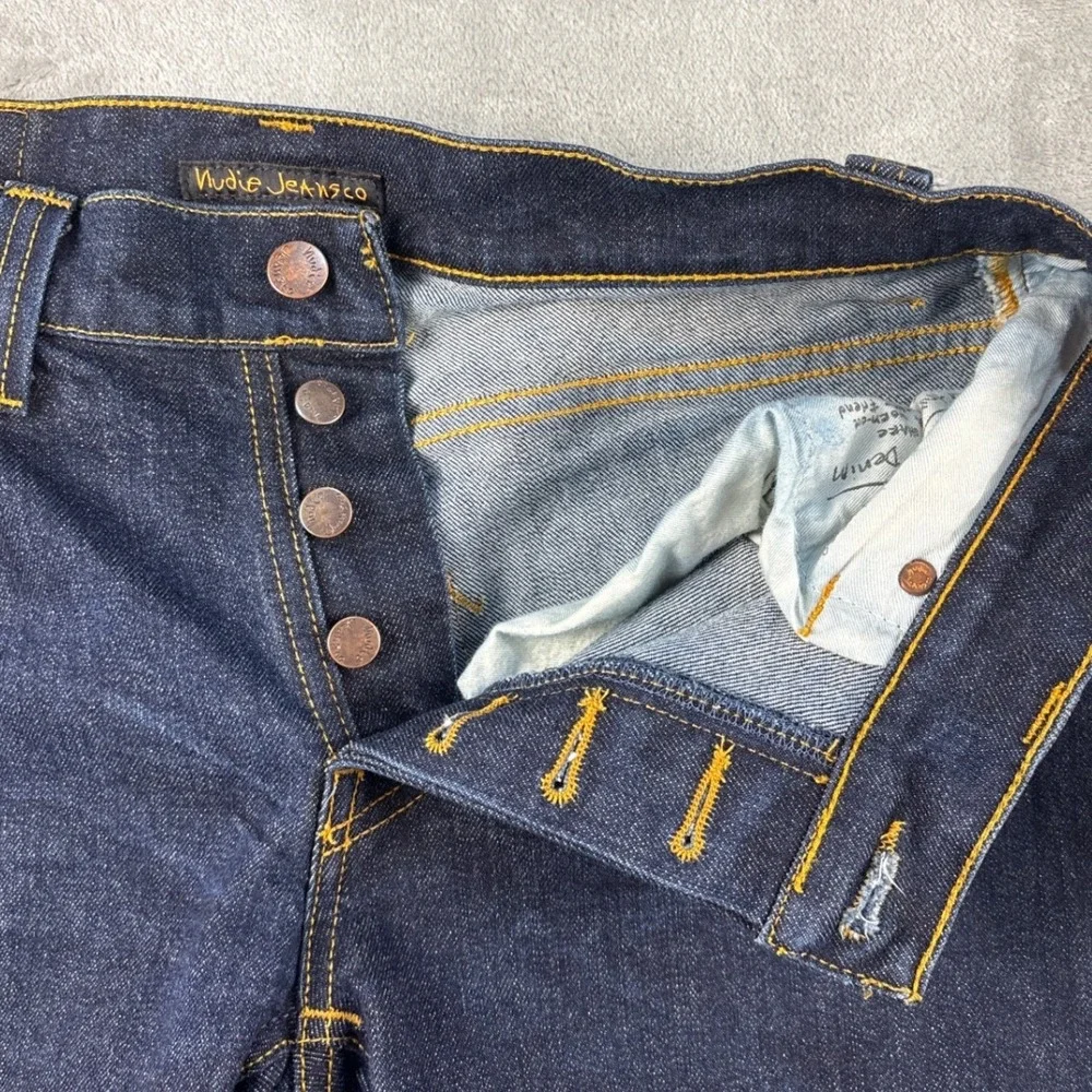 Nudie Jeans Co Jeans Mens 33 Thin Finn Dark Blue Dry Indigo EUC